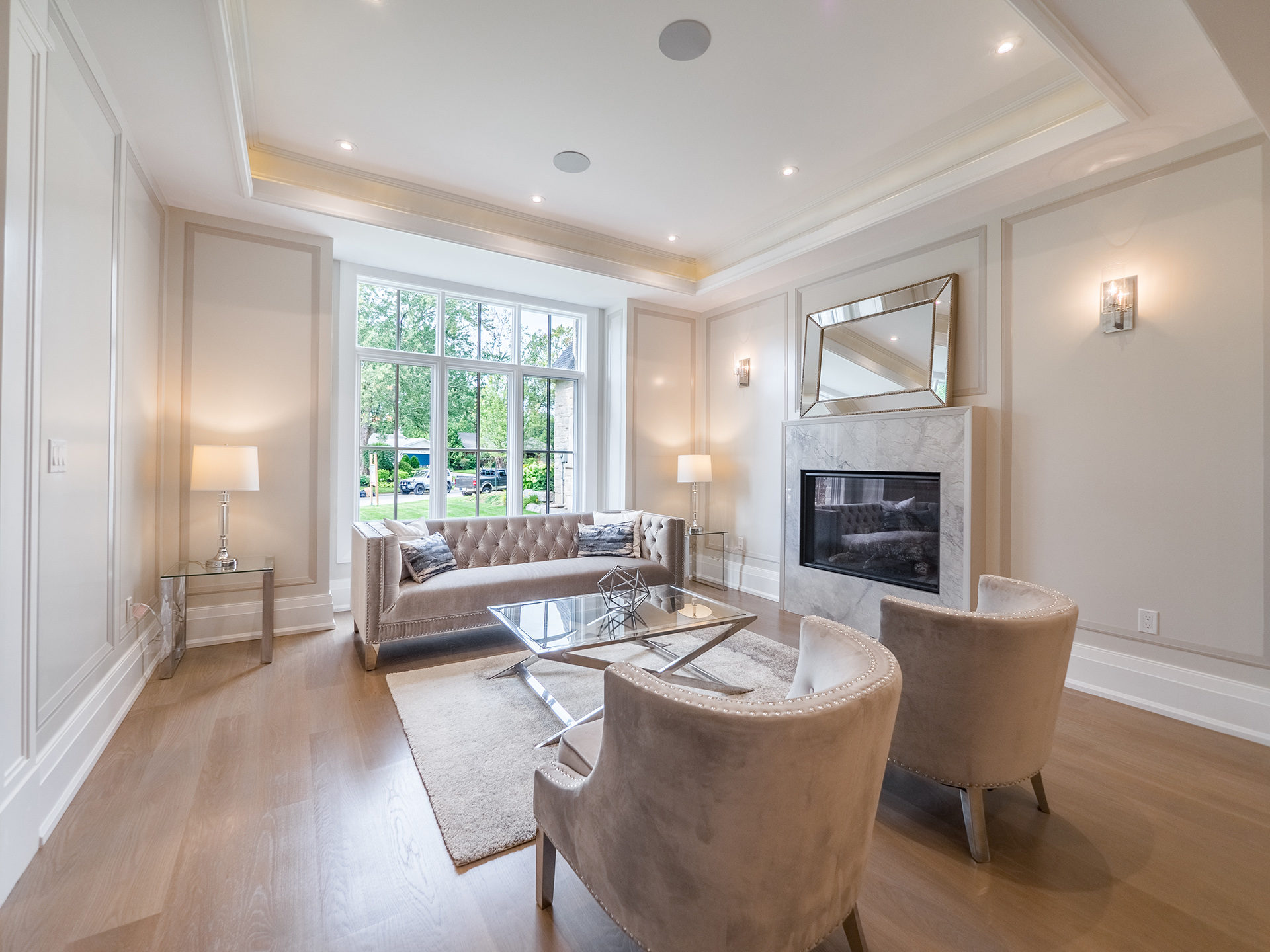 Vinyl Windows with Colonial Grilles in Living Room