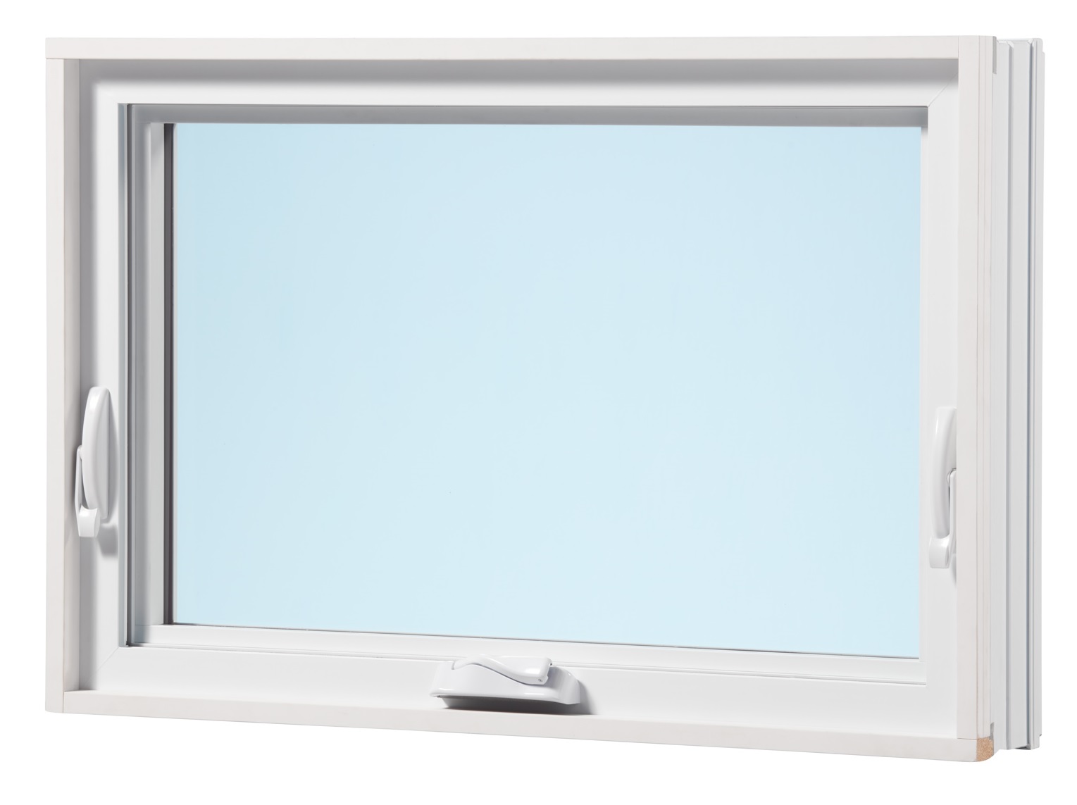 Awning window with encore handle and lock