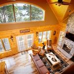 Large windows inside a log home